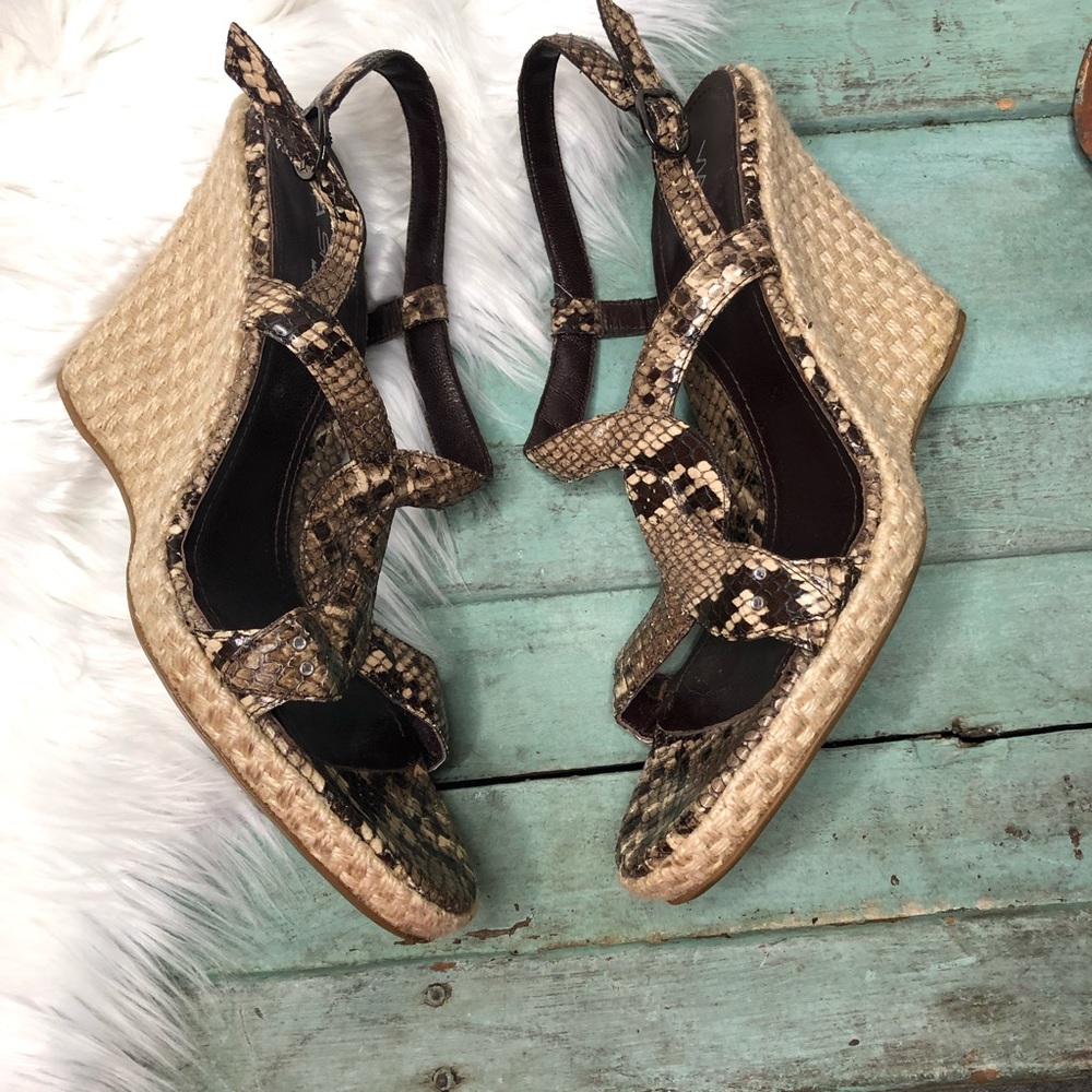 Via Spiga Wedges Espadrilles Snakeskin 8.5